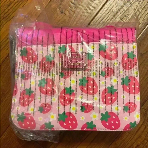 Loungefly Pixar Toy Story Faux Fur Strawberry Scented Bear crossbody - $85 NWT - Picture 3 of 3